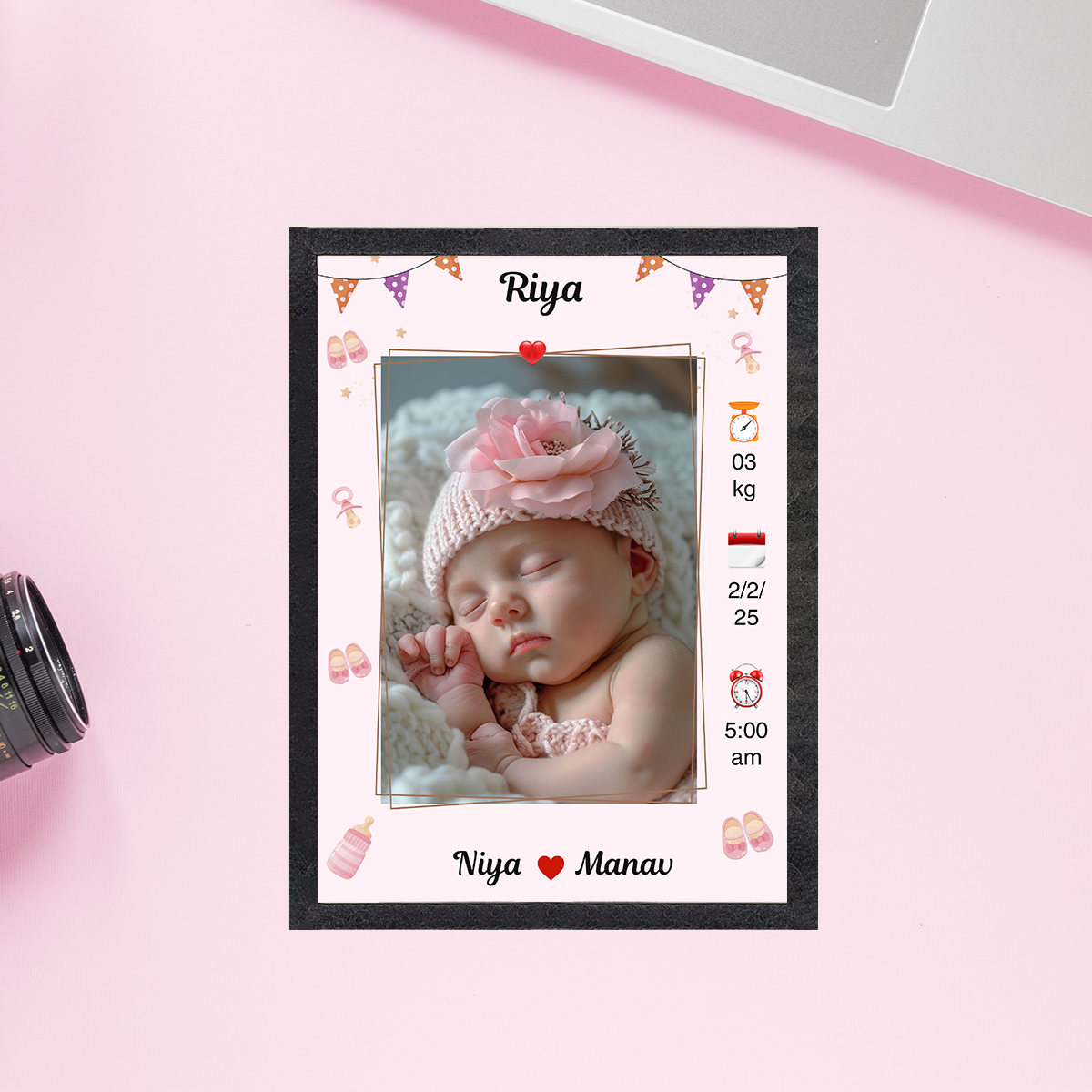 New born baby photo frame