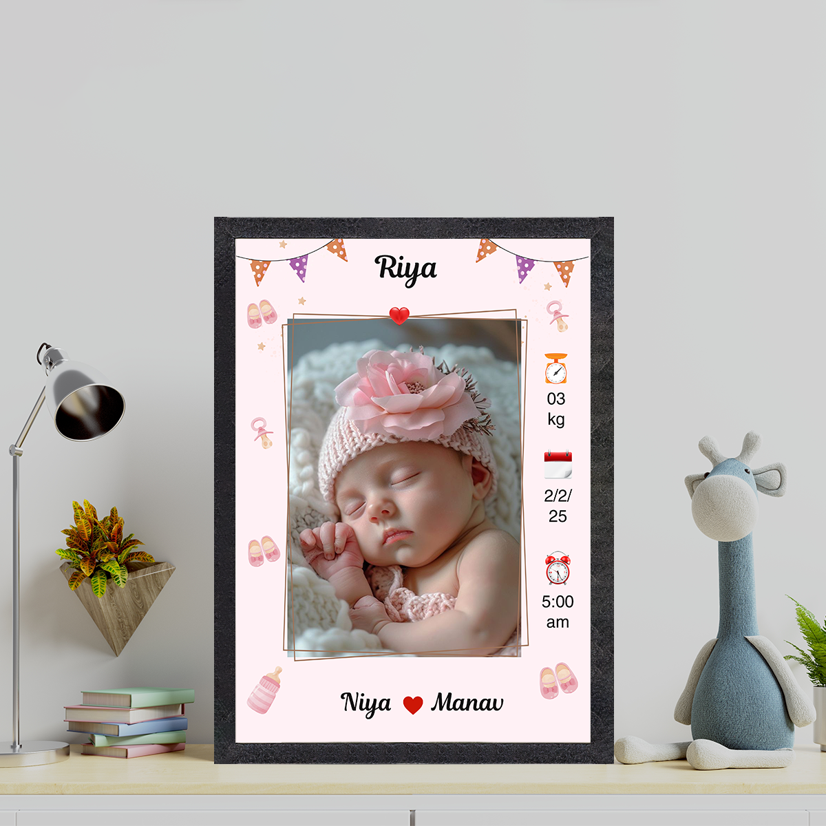 New born baby photo frame