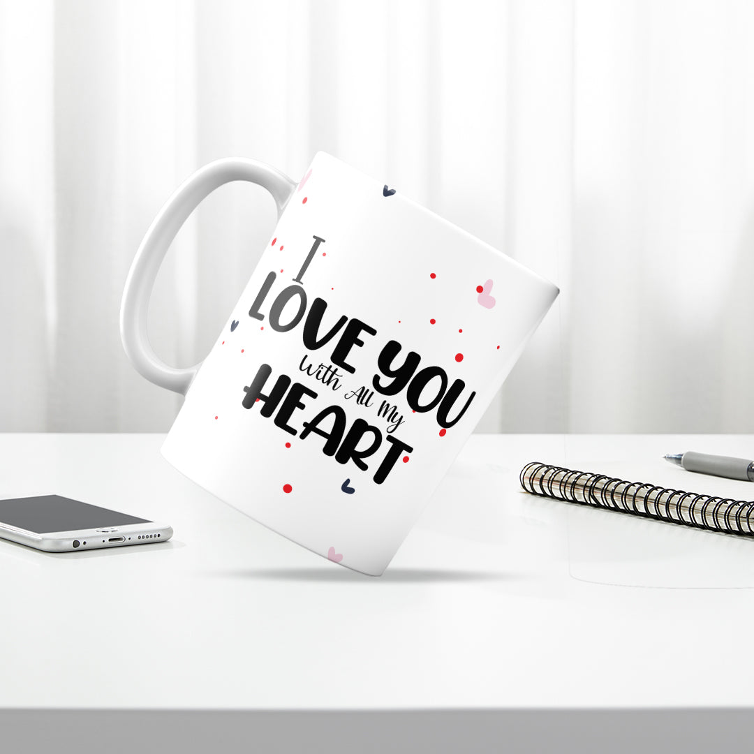 Love you heart couple mug