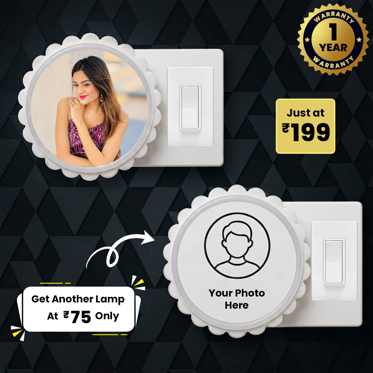 Customised Round Photo Night Lamp