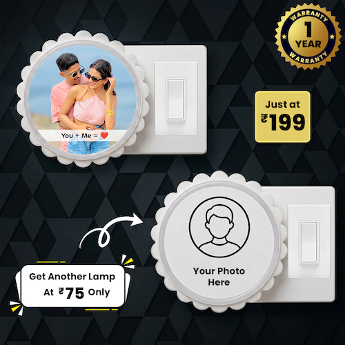 Customized Round Photo Night Lamp with Message