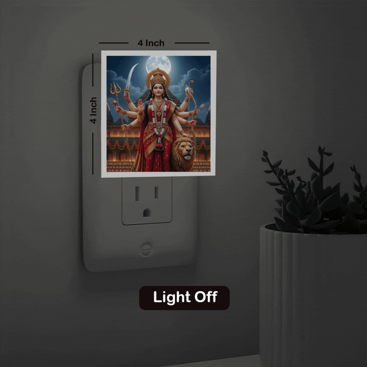 Maa Durga Photo Night Lamp