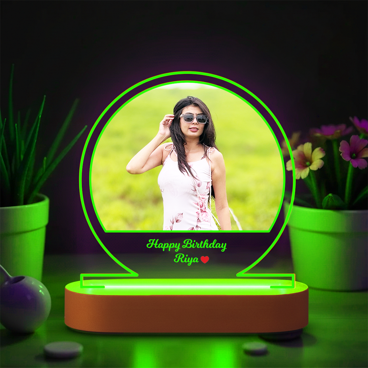 Customized Round Acrylic Photo Night Lamp